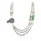 Certified Authentic 3 Strand Navajo .925 Sterling Silver Turquoise Quartz and Onyx Native American Necklace 25243