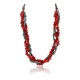 Certified Authentic 3 Strand Twisted Navajo .925 Sterling Silver Turquoise and CORAL Native American Necklace 390835776735 Certified Authentic 3 Strand Twisted Navajo .925 Sterling Silver Turquoise and CORAL Native American Necklace 390835776735