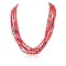 Certified Authentic 5 Strand Navajo .925 Sterling Silver Natural Turquoise and Coral Native American Necklace 25278