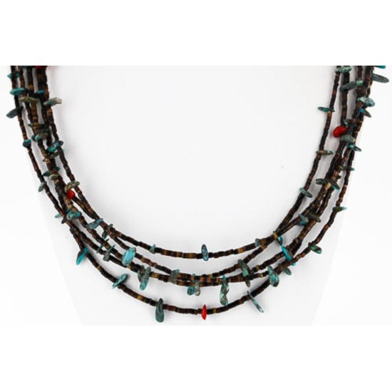 Certified Authentic 5 Strand Navajo .925 Sterling Silver Natural Turquoise and Coral Native American Necklace 371068408907 Certified Authentic 5 Strand Navajo .925 Sterling Silver Natural Turquoise and Coral Native American Necklace 371068408907