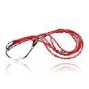 Certified Authentic 5 Strand Navajo .925 Sterling Silver Turquoise and Coral Native American Necklace 390744553446