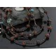 Certified Authentic 5 Strand Navajo .925 Sterling Silver Turquoise and Jasper Native American Necklace 15585-29