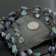 Certified Authentic 5 Strand Navajo .925 Sterling Silver Turquoise and Lapis Native American Necklace 750107-9