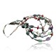 Certified Authentic 5 Strand Navajo .925 Sterling Silver Turquoise and Multicolor Stones Native American Necklace 15585-27
