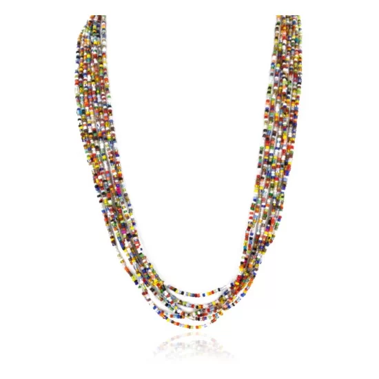 Certified Authentic 8 Strand Bead Navajo .925 Sterling Silver Turquoise and Coral and Blue Agate Native American Necklace 15991 Certified Authentic 8 Strand Bead Navajo .925 Sterling Silver Turquoise and Coral and Blue Agate Native American Necklace 15991