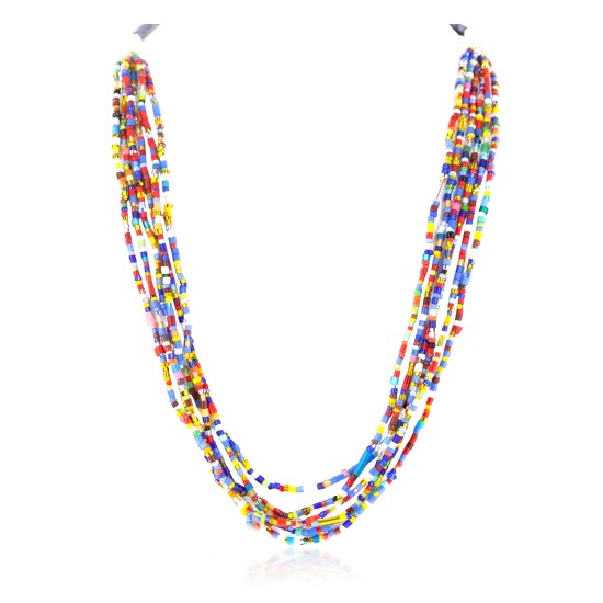 Certified Authentic 8 Strand Navajo .925 Sterling Silver Beaded Native American Necklace 15990 Certified Authentic 8 Strand Navajo .925 Sterling Silver Beaded Native American Necklace 15990