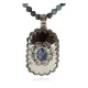 Certified Authentic .925 Sterling Silver and Nickel Handmade Navajo Natural Lapis Native American Necklace 13130-1-18204