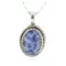 Certified Authentic .925 Sterling Silver Handmade Navajo Natural Lapis Native American Necklace 12885-1