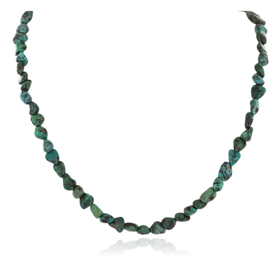 Certified Authentic .925 Sterling Silver Handmade Navajo Natural Turquoise Native American Necklace 10054-2 Certified Authentic .925 Sterling Silver Handmade Navajo Natural Turquoise Native American Necklace 10054-2