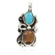 Certified Authentic .925 Sterling Silver Handmade Navajo Natural Turquoise Tigers Eye Native American Pendant 13062 Certified Authentic .925 Sterling Silver Handmade Navajo Natural Turquoise Tigers Eye Native American Pendant 13062