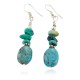 Certified Authentic .925 Sterling Silver Hooks Dangle Natural Turquoise Native American Earrings 18137-3