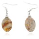 Certified Authentic .925 Sterling Silver Hooks Natural Agate Dangle Native American Earrings 18159