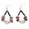Certified Authentic .925 Sterling Silver Hooks Natural Charoite Pink Quartz Heishi Hoop Native American Dangle Earrings 18263-8