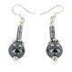 Certified Authentic .925 Sterling Silver Hooks Natural Hematite Native American Dangle Earrings 18214-1