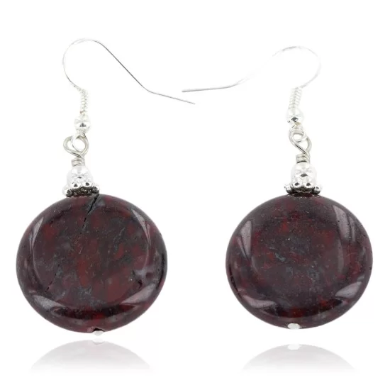 Certified Authentic .925 Sterling Silver Hooks Natural Red Jasper Dangle Native American Earrings 18157 Certified Authentic .925 Sterling Silver Hooks Natural Red Jasper Dangle Native American Earrings 18157
