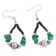 Certified Authentic .925 Sterling Silver Hooks Natural Turquoise Mother of Pearl Heishi Hoop Native American Dangle Earrings 18263-11