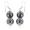 Certified Authentic .925 Sterling Silver Hooks Navajo Hook Natural Hematite Native American Earrings 18072-54