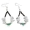 Certified Authentic .925 Sterling Silver Hooks White Howlite Heishi Hoop Native American Dangle Earrings 18263-9