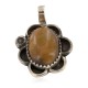 Certified Authentic .925 Sterling Silver Navajo Handmade Natural Tigers Eye Native American Pendant 18173-1