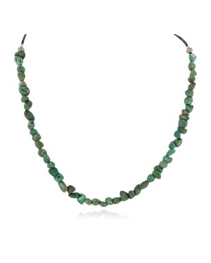 Certified Authentic .925 Sterling Silver Navajo Handmade Natural Turquoise Native American Necklace 10054-5