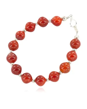 Certified Authentic .925 Sterling Silver Navajo Natural Agate Native American Bracelet 13040-4