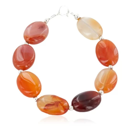 Certified Authentic .925 Sterling Silver Navajo Natural Carnelian Native American Bracelet 12742-203 Certified Authentic .925 Sterling Silver Navajo Natural Carnelian Native American Bracelet 12742-203