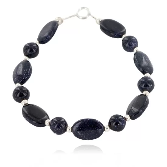 Certified Authentic .925 Sterling Silver Navajo Natural Goldstone Native American Bracelet 12742-208 Certified Authentic .925 Sterling Silver Navajo Natural Goldstone Native American Bracelet 12742-208