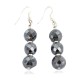 Certified Authentic .925 Sterling Silver Navajo Natural Hematite Native American Dangle Earrings 18270-3