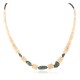 Certified Authentic .925 Sterling Silver Navajo Natural Turquoise Graduated Melon Shell Native American Necklace 17086