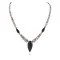 Certified Authentic Arrow Navajo .925 Sterling Silver Natural Graduated Melon Shell Black Onyx Native American Necklace 17082