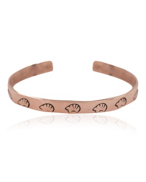Certified Authentic Bear Handmade Navajo Native American Pure Copper Bracelet 24492-3