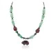 Certified Authentic Bear Navajo .925 Sterling Silver Natural Turquoise Jade Red Jasper Hematite Native American Necklace 16090-3