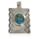 Certified Authentic Bear Paw Handmade Navajo Natural Turquoise Native American Nickel Pendant 94005-1