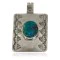 Certified Authentic Bear Paw Handmade Nickel Navajo Natural Turquoise Native American Pendant 94005-3