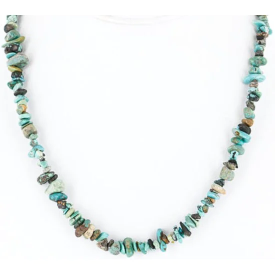 Certified Authentic C Litlte Navajo .925 Sterling Silver Natural Turquoise Native American Necklace 371051447164
