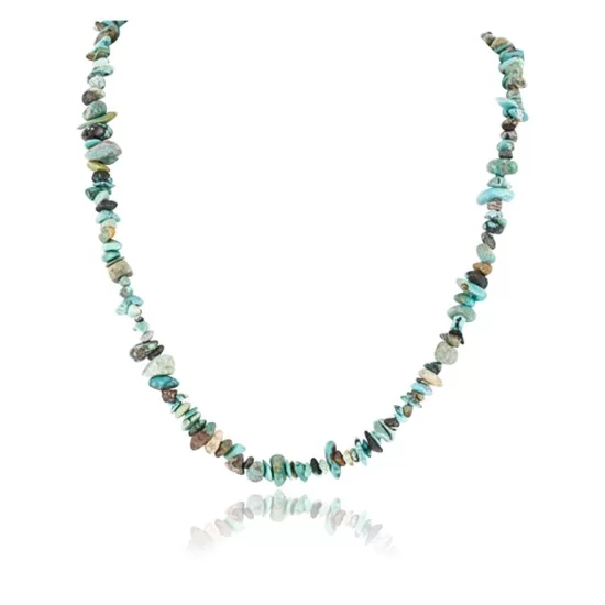 Certified Authentic C Litlte Navajo .925 Sterling Silver Natural Turquoise Native American Necklace 371051447164