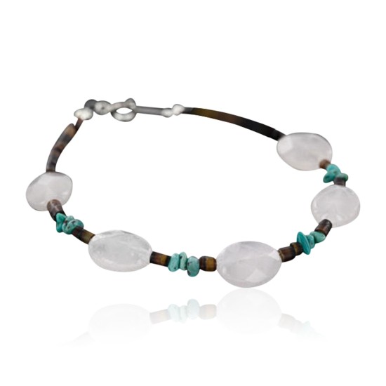 Certified Authentic Charlene Litle Navajo .925 Sterling Silver Natural Turquiose and Quartz Native American Bracelet 370982312891 Certified Authentic Charlene Litle Navajo .925 Sterling Silver Natural Turquiose and Quartz Native American Bracelet 370982312891