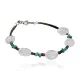 Certified Authentic Charlene Litle Navajo .925 Sterling Silver Natural Turquiose and Quartz Native American Bracelet 370982312891