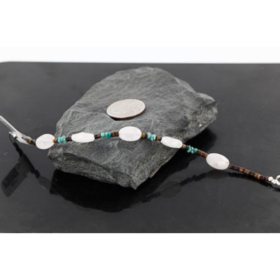 Certified Authentic Charlene Litle Navajo .925 Sterling Silver Natural Turquiose and Quartz Native American Bracelet 370982312891 Certified Authentic Charlene Litle Navajo .925 Sterling Silver Natural Turquiose and Quartz Native American Bracelet 370982312891