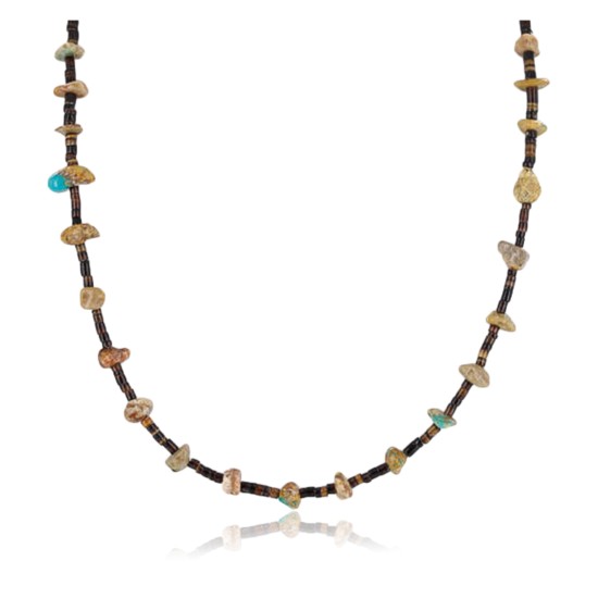 Certified Authentic Charlene Litle Navajo .925 Sterling Silver Natural Turquoise Native American Necklace 15883-6