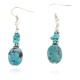 Certified Authentic Dangle .925 Sterling Silver Hooks Natural Turquoise Native American Earrings 18137-2