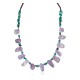 Certified Authentic Drop Navajo .925 Sterling Silver Natural Turquoise Amethyst Native American Necklace 15213-51