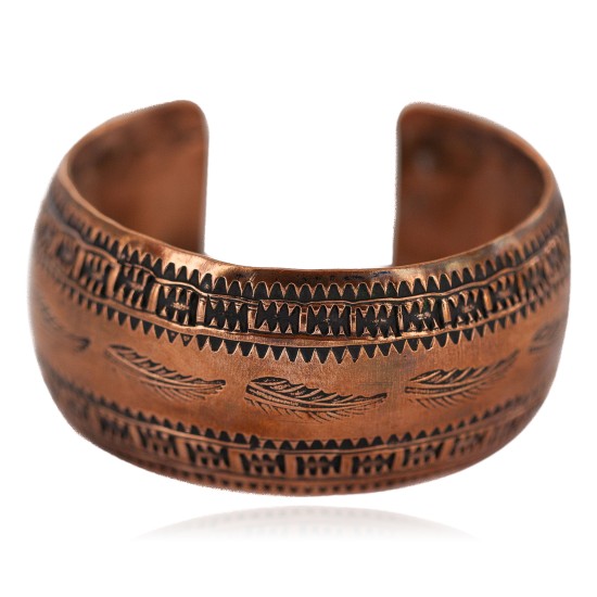 Certified Authentic Feather Navajo Handmade Native American Pure Copper Bracelet 12777-101 Certified Authentic Feather Navajo Handmade Native American Pure Copper Bracelet 12777-101