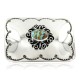Certified Authentic Flower Navajo Nickel Natural Turquoise Native American Buckle 1204-2