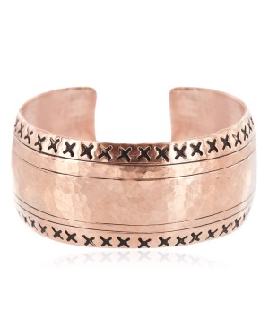 Certified Authentic Hammered Handmade Navajo Pure Copper Native American Bracelet 12962