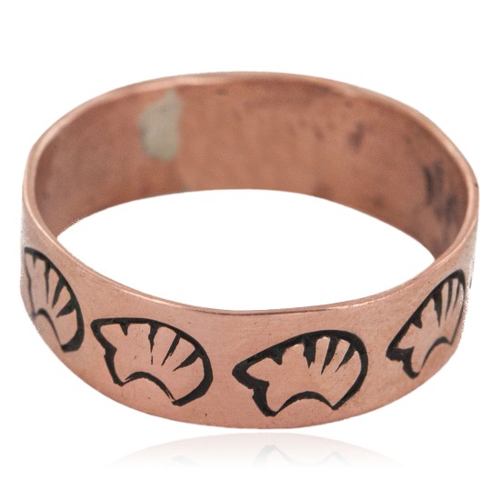 Certified Authentic Handmade Bear Navajo Native American Pure Copper Ring 17091-12