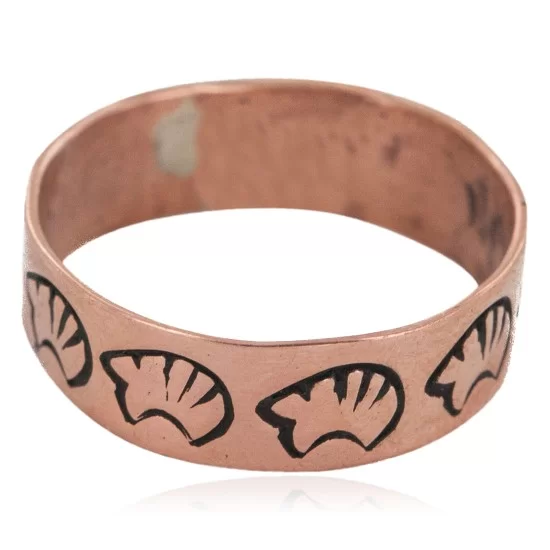Certified Authentic Handmade Bear Navajo Native American Pure Copper Ring 17091-12 Certified Authentic Handmade Bear Navajo Native American Pure Copper Ring 17091-12