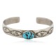 Certified Authentic Handmade Bear Paw Nickel Natural Turquoise Navajo Native American Bracelet 13171-1