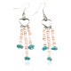 Certified Authentic Handmade Heart Navajo .925 Sterling Silver Dangle Native American Earrings Natural Turquoise Heishi 18024