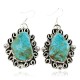 Certified Authentic Handmade Navajo .925 Sterling Silver Dangle Native American Earrings Natural Turquoise 18095-4